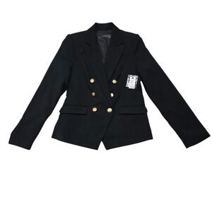 NEW The Limited Black Double Breasted Blazer Gold Buttons Women's Size S NWT